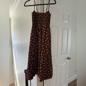 Abercrombie and fitch brown polka dot dress